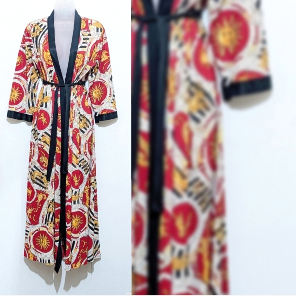 Velrose | Vintage Robe | Horoscope | Zodiac | Satin | Celestial | Art Deco |